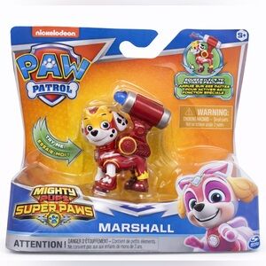 Paw Patrol Mighty Pups Super Paws MARSHALL Figure Spin Master 2018 NIP